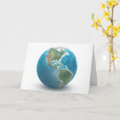 Jubiläum Rotes Herz auf dem Planeten Erde Karte (Gelbe Blume)