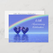 Jubiläum Sapphire Hearts Einladung (Vorne/Hinten)