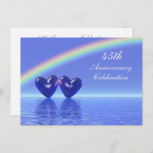 Jubiläum Sapphire Hearts Einladung (Vorne/Hinten)