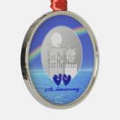 Jubiläum Sapphire Hearts (Foto-Rahmen) Silbernes Ornament (Rechts)