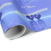 Jubiläum Sapphire Hearts Geschenkpapier (Rolleneckpunkt)