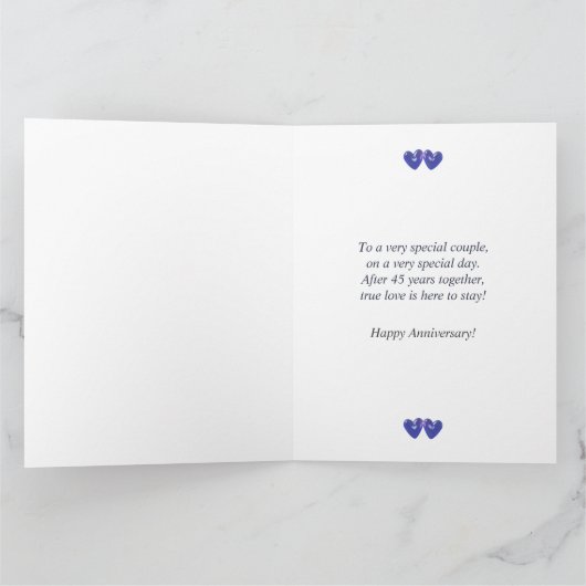 Jubiläum Sapphire Hearts Karte (Innenseite)