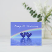 Jubiläum Sapphire Hearts Postkarte (Stehend Vorderseite)