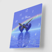 Jubiläum Sapphire Hearts Quadratische Wanduhr (Winkel)