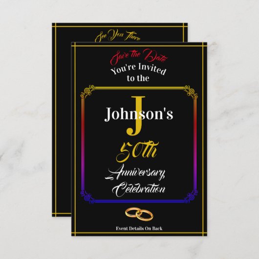 Jubiläum & Save the Date - Name und Datum - (Vorne/Hinten)