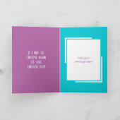 Jubiläum schöne Ehefrau lila blaues Foto Karte (Innenseite)