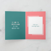 Jubiläum schöne Ehefrau rosa grünes Foto Karte (Innenseite)