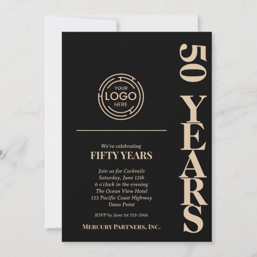 Jubiläum-Schwarz Einladung (Vorderseite)