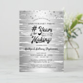 Jubiläum Silver Black # JAHRE IM MAKING Einladung (Stehend Vorderseite)