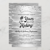 Jubiläum Silver Black # JAHRE IM MAKING Einladung (Vorne/Hinten)