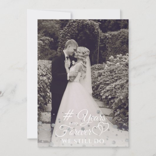 Jubiläum Silver JAARS INTO FREVER Vow Erneuerung Einladung (Vorderseite)