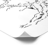 Jubiläum Sketched Fingerprint Tree Poster (Ecke)