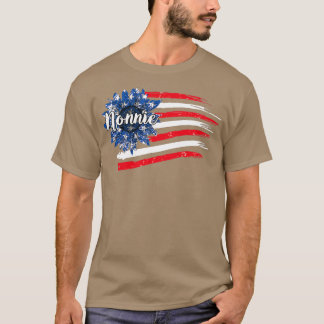 Jubiläum Sonnenblume Nonnie American Flag T-Shirt