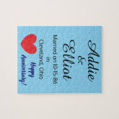 Jubiläum Spaß & Herz in Blau: Puzzle (Horizontal)