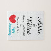 Jubiläum Spaß & Herz in Weiß: Puzzle (Horizontal)