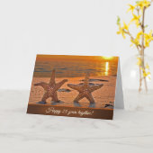 Jubiläum Starfish am Sunset Beach Karte (Gelbe Blume)