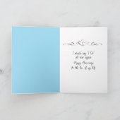 Jubiläum Strichmännchen Couple On Rainbow Karte (Innenseite)