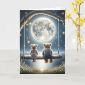 Jubiläum Teddy Bears auf dem Laufenden Karte (Gelbe Blume)