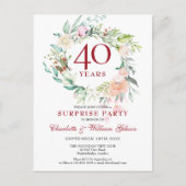 Jubiläum Überraschung Party Rose Garland Postkarte (Vorderseite)