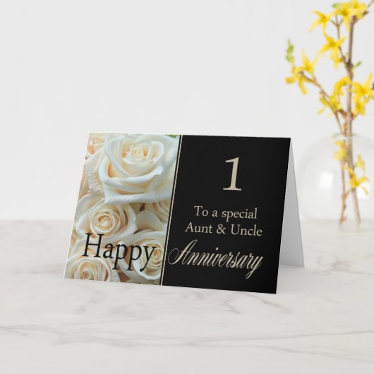 Jubiläum und Onkel Rosen zum ersten Mal Karte (Gelbe Blume)