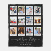 Jubiläum UNSERE LIEBE STORY 12 Foto Frame Custom Fleecedecke (Vorderseite)