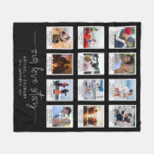 Jubiläum UNSERE LIEBE STORY 12 Foto Frame Custom Fleecedecke (Vorderseite (Horizontal))