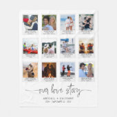 Jubiläum UNSERE LIEBE STORY 12 Foto Snapshot Frame Fleecedecke (Vorderseite)
