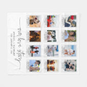 Jubiläum UNSERE LIEBE STORY 12 Foto Snapshot Frame Fleecedecke (Vorderseite (Horizontal))