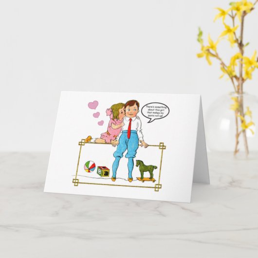 Jubiläum-Vintager Cartoon Karte (Gelbe Blume)