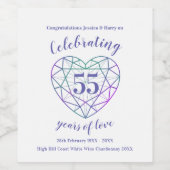 Jubiläum von Alexandrite 55 Jahre Weinetiketten Weinetikett (Einzelnes Label)