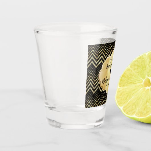 Jubiläum von Gold Zickzack und Diamanten Schnapsglas (Links)