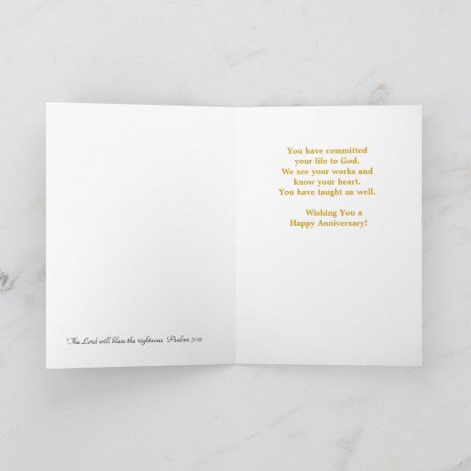 Jubiläum von Pastor Karte (Innenseite)