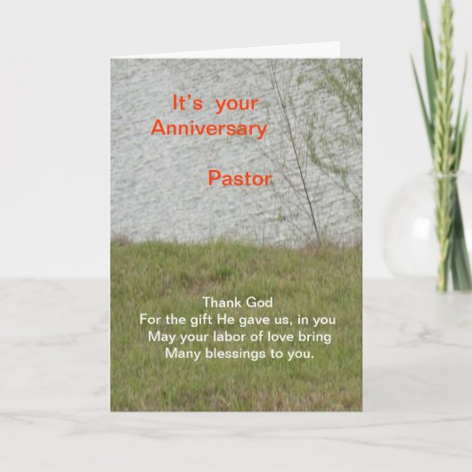 Jubiläum von Pastor Karte (Vorderseite)