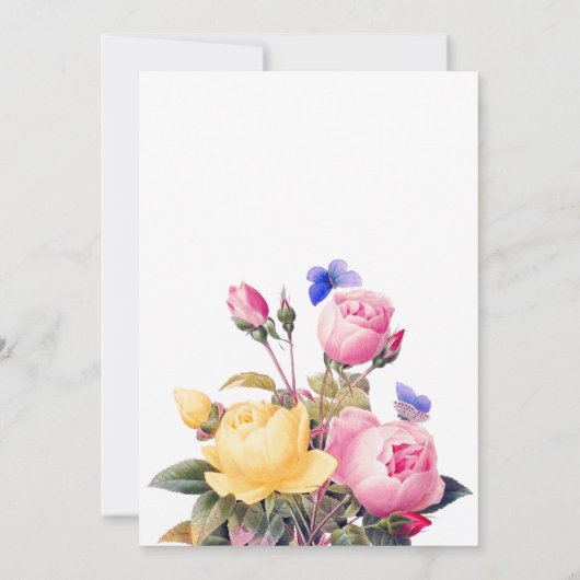 Jubiläum von Weiß und Frühling Blumen 50 Jahre Einladung (Rückseite)