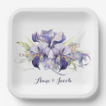 Jubiläum Watercolor Lila Iris Bouquet