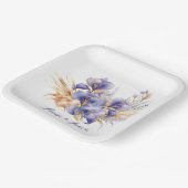 Jubiläum Watercolor Lila Iris Bouquet Pappteller (Gewinkelt)