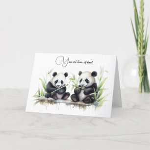 Jubiläum Watercolor Panda Bears Karte