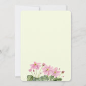 Jubiläum Watercolor Pink Japanisches Anemon Einladung (Rückseite)