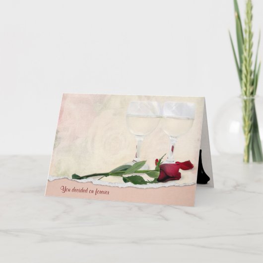 Jubiläum Wein und Rose Karte (Vorderseite)