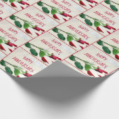 Jubiläum Wein und Rote Rose Geschenkpapier (Ecke)