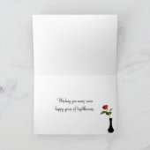 Jubiläum Wein und Rote Rose Karte (Innenseite)