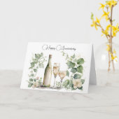 Jubiläum Wein und Wein Karte (Gelbe Blume)