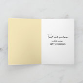 Jubiläum Weintoast bei Sonnenuntergang Karte (Innenseite)