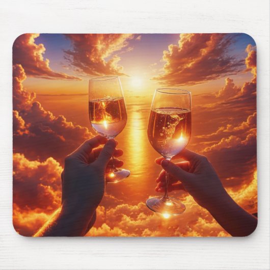 Jubiläum Weintoast bei Sonnenuntergang Mousepad (Vorne)