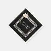 Jubiläum weißes Rennen auf schwarz Serviette (Ecke)