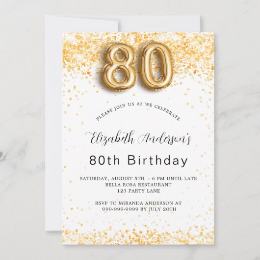 Jubiläum Weißgold Glitzer elegant Einladung (Vorderseite)