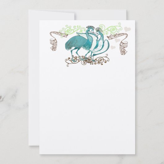 Jubiläum Whimsical Love Birds Einladung (Rückseite)