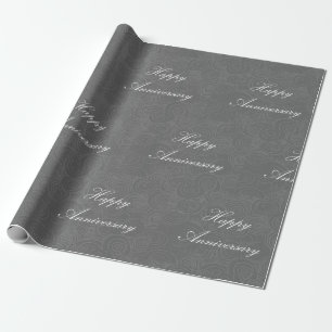 Jubiläum Wirbel Dark Silver Geschenkpapier