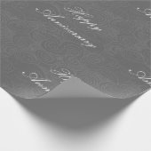 Jubiläum Wirbel Dark Silver Geschenkpapier (Ecke)