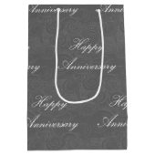 Jubiläum Wirbel Dark Silver Mittlere Geschenktüte (Rückseite)